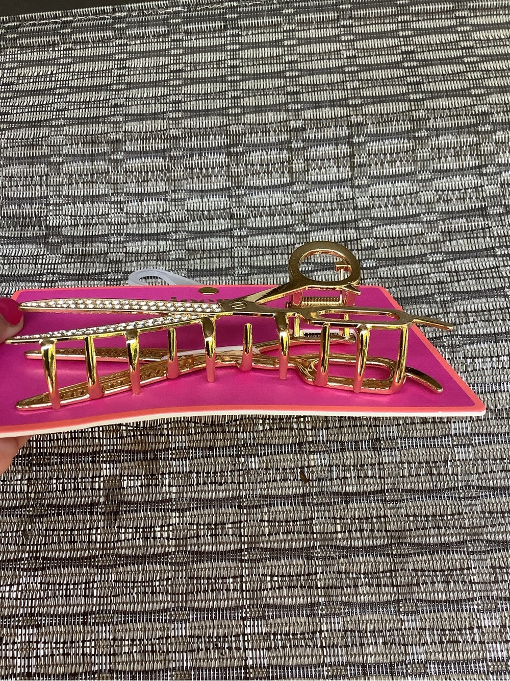 NWT Piper K Hair Clip Claw Scissors Art Teacher Hairdresser Sparkle Rhinestone - Picture 3 of 3